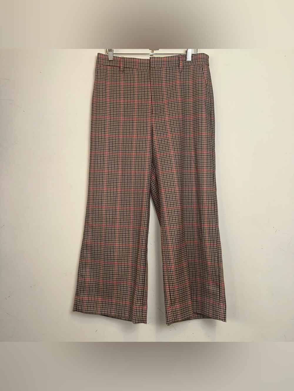 Banana Republic Everybody Plaid Wide Leg Cropped Trousers Flat Front Office Y2K